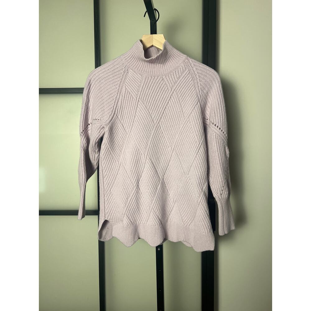 Rebecca Taylor Purple Basketweave Turtleneck Size Medium